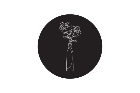 Flowers Nature Floral White Line Style: A Versatile Design Element for Modern Creations