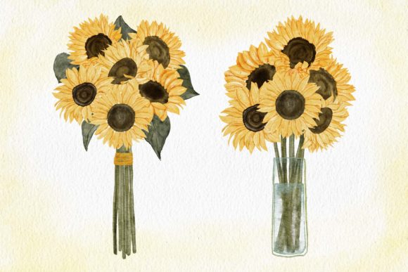 Watercolor Sunflower Bouquet with Jar: A Versatile Tool for Creative and Strategic Projects